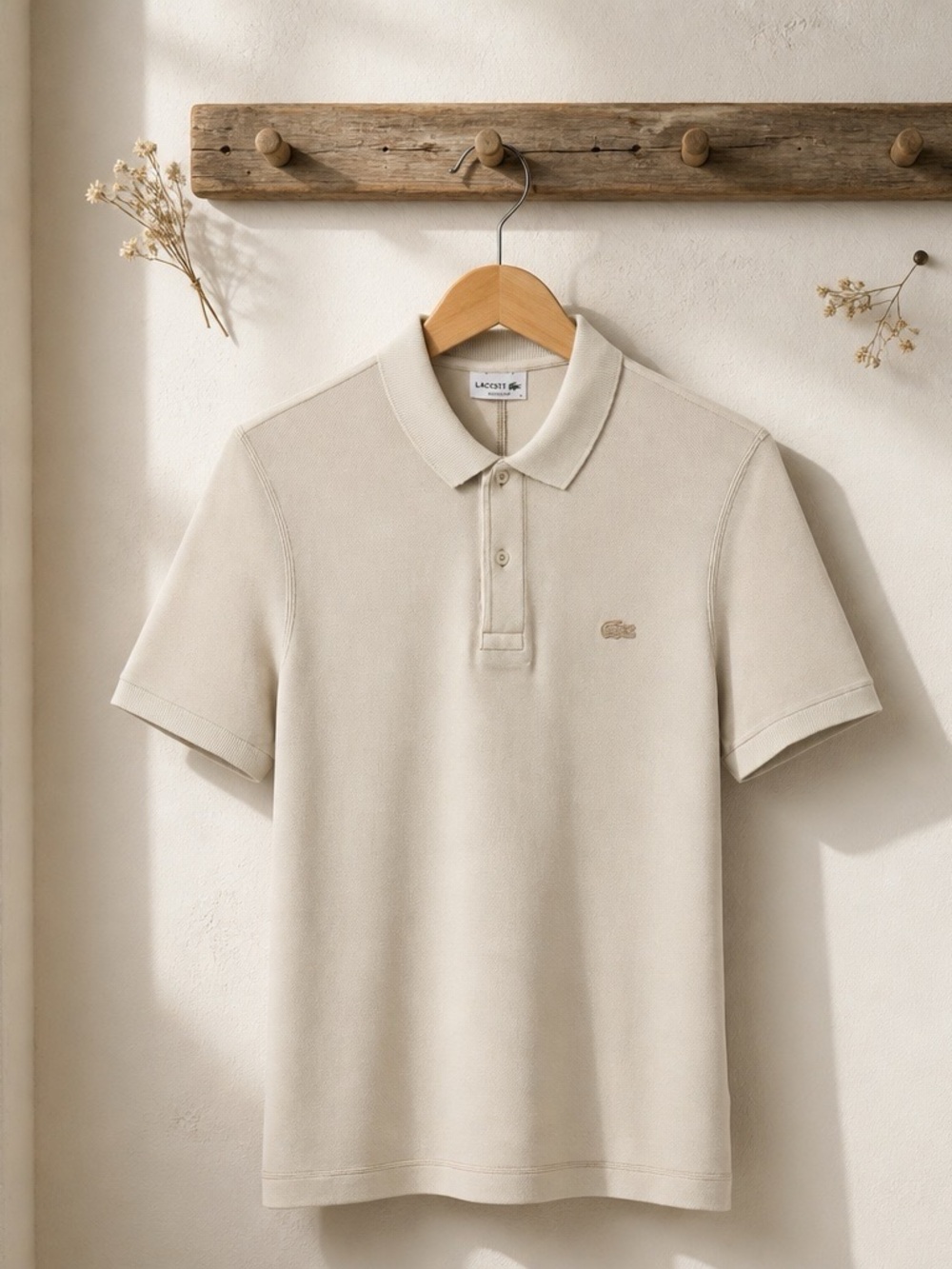 NWT Lacoste Men’s Regular Fit Organic Cotton Biege Polo - | Size 6 - XL